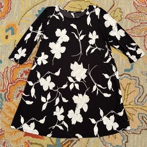 Floral Black and White Dress